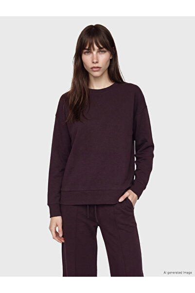 LC Waikiki Alita City Farkıyla Xside Mürdüm Soft Touch Oversize Women's Sweat...