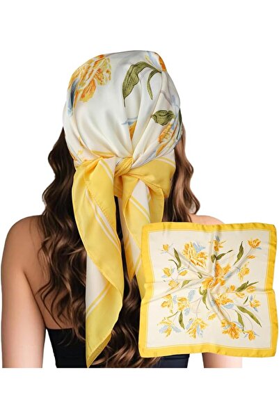 Bukela Satin Silk Hair Scarf for Women, Large 70 CM Square Night Hair Wrap Ba...