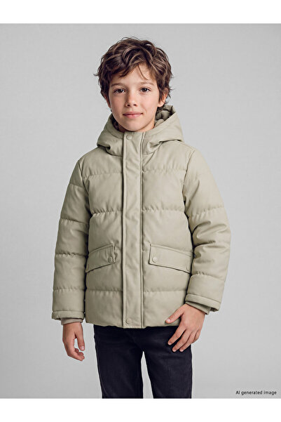 LC Waikiki Peak New Season Beige Hooded Boys' Puffer Jacket