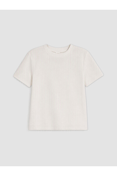 LC Waikiki Two Mt Shop Quality Lcw Baby Ecru Oval Collar Baby Boy T-Shirt