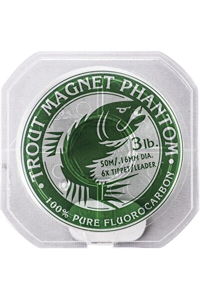 Trout Magnet خيط صيد فلوروكربون فانتوم 100%، 50 متر (اختبار 2 رطل، 3 رطل، 4 رطل)