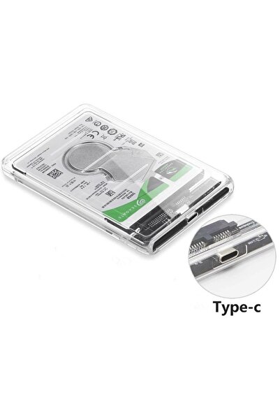 Temiz Pazar 4389 2.5 Sata Type C Usb 3.1 Usb 3.0 Şeffaf Harici Ssd Hdd Hard Disk Kutusu
