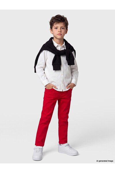 LC Waikiki Two Mt Shop Quality Lcw Kids Red Regular Fit Boys Gabardine Trousers