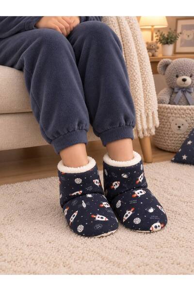 Numix Baby Kids Çocuk Panduf, Desenli, Sıcacık Unisex Ev Ayakkabısı, Patik, B...