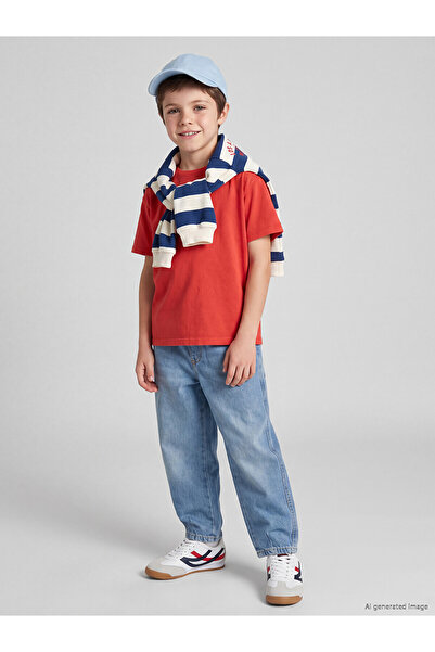 LC Waikiki Two Mt Shop Quality Lcw Kids Indigo Denim Straight Baggy Fit Elast...