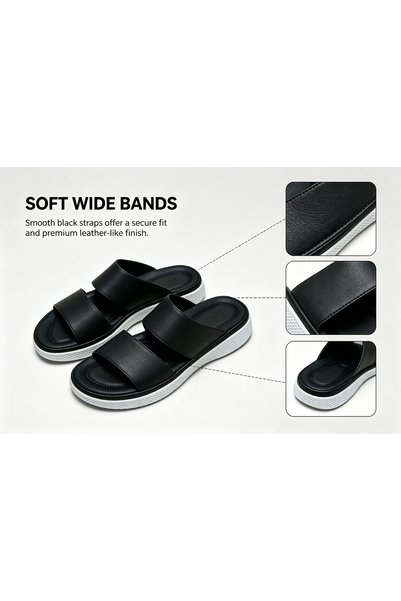 huanhuiwa Men's premium cross-strap slip-on sandals with thick soles, lightwe...