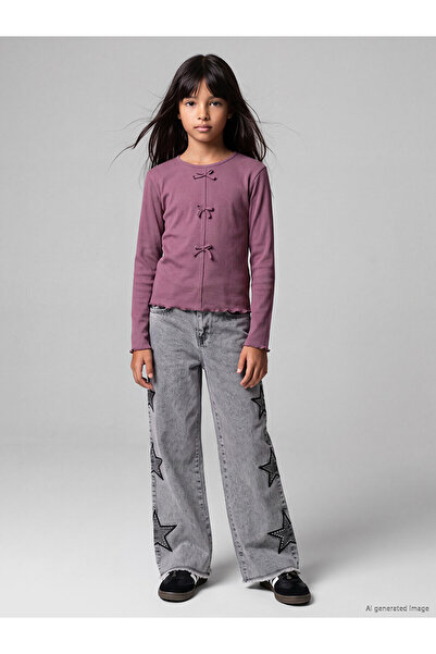 LC Waikiki Two Mt Shop Quality Lcw Kids Mixed Wideleg Stoned Girls' Jean Pants