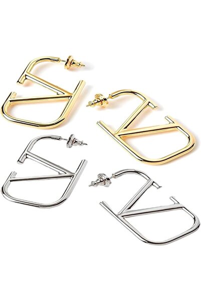 GENERAL 2 Pairs Letter V Earrings for Women, Lightweight Alphabet Earrings, S...