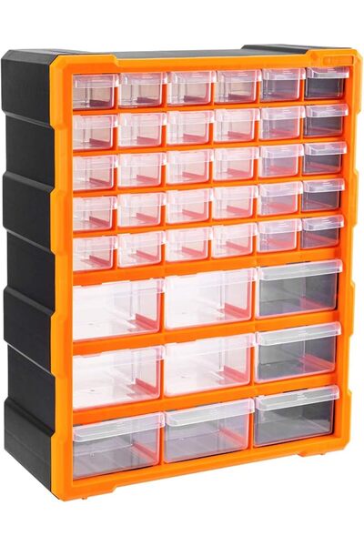 Amazon basics Wall Mount Hardware and Craft Storage Cabinet Drawer Organizer ...