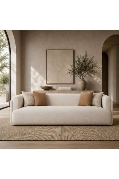 AlRugaib Furniture أريكة فيينا البيضاء لأربعة أشخاص