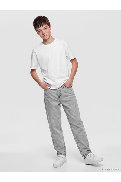 LC Waikiki Two Mt Shop Quality Lcw Kids Gray Baggy Fit Boys' Jean Pants