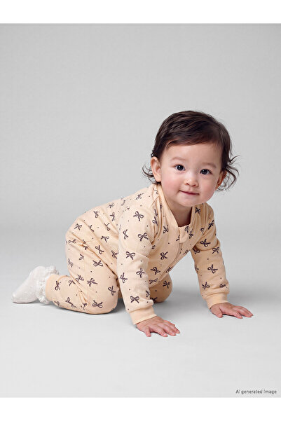 LC Waikiki Two Mt Shop Quality Lcw Baby Beige Patterned Baby Girl Sleeping Bag
