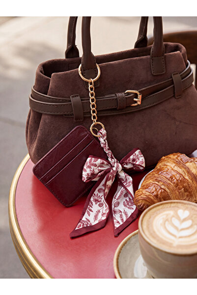 LC Waikiki Vizyon New Season Burgundy Leather Look Women's Wallet with Scarf ...