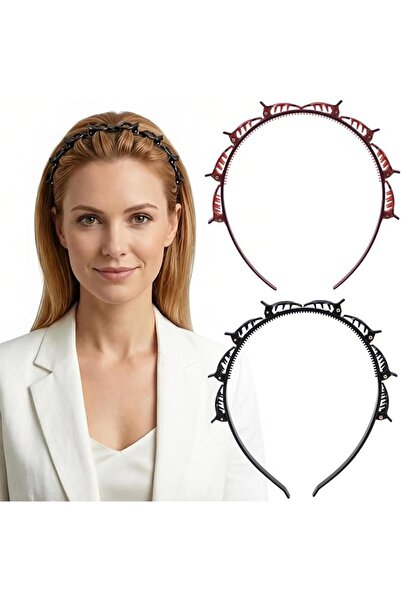 SYOSI 2 Pcs Headband with Clips for Women – Double Layer Bangs Hair Clip Hair...