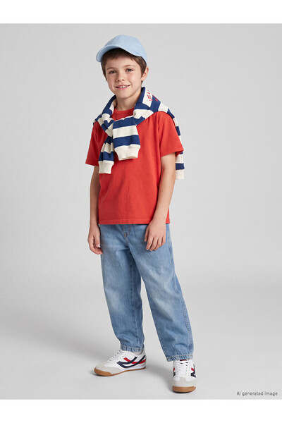 LC Waikiki Peak New Season Indigo Baggy Fit Fleece-Lined Boys' Jean Trousers