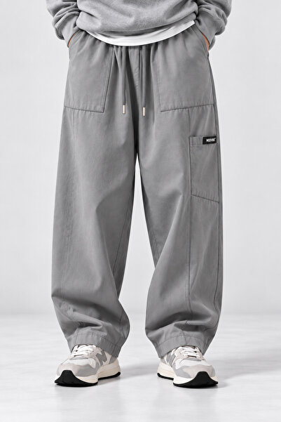 Modivibe Erkek Baggy Kargo Pantolon Beli Lastikli Rahat Kalıp