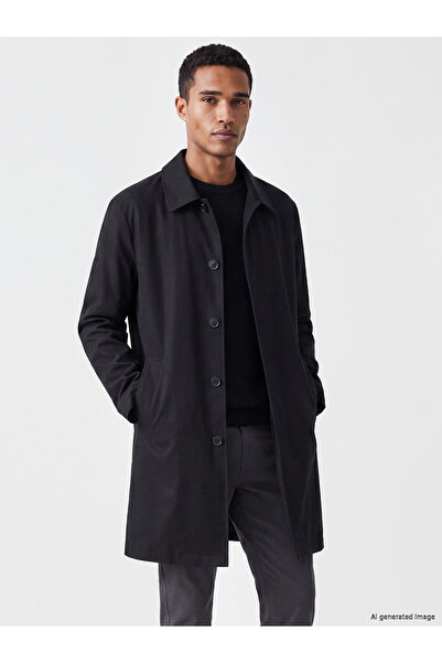 LC Waikiki Lcw Vision Black Plain Comfortable & Relax Men's Coat with Nevavm ...