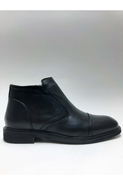 Ataç Genuine Leather Laceless Zippered Fur Inside Classic Winter Men's Boots