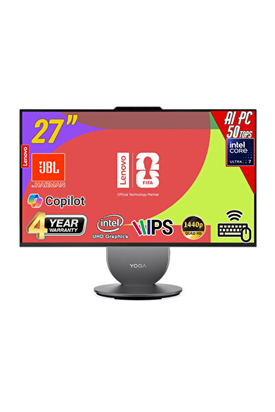 LENOVO Yoga 27IPH11 Intel Core U7-356H 32GB 1TB 27inc Pivot QHD FreeDos Gri A...