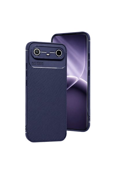 Generic Tecno Spark Slim 5g Auto Focus Carbon Cover - Navy Blue