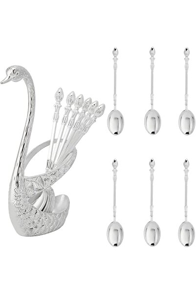 Yelajoy Coffee Spoon Set With Holder, Swan Spoon And Fork Holder, Elegant and...