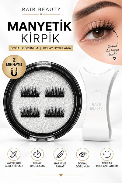 RAİR BEAUTY Manyetik Yarım Kirpik- Kirpik Takma Aparatı Hediyeli – 2 Mıknatıs...