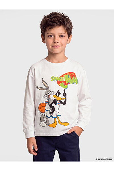 LC Waikiki Two Mt Shop Quality Lcw Kids White Combed Cotton Printed Loose & B...