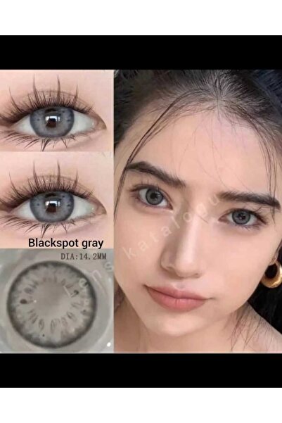 Eyeshop GÖZ LENSİ BLACKSPOT GRAY GIRİ MAVİMSİ TONDA Hareli Geniş pupilli doğa...