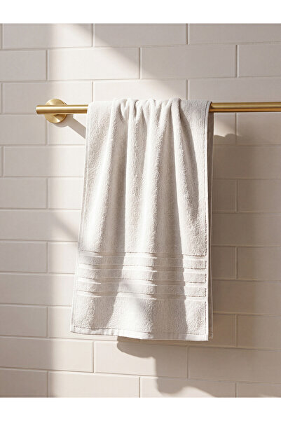 LC Waikiki Alita City Farkıyla Lcw Home Gray Curly Striped 50X80 Face Towel