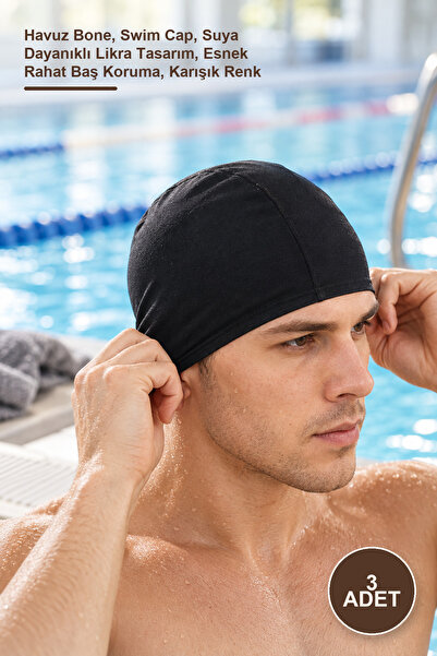 Yenilig 3 Pieces Lycra Fabric Swimming Cap – Pool Cap, Swim Cap, Water-Resist...