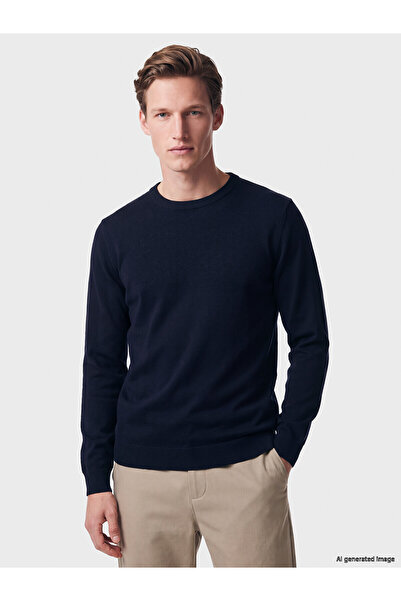 LC Waikiki Nevavm Farkıyla Lcwaikiki Classic Navy Blue Knitwear Plain Oval Co...