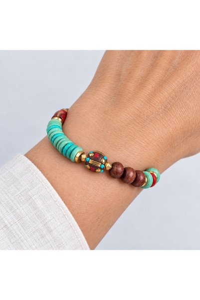 HER ŞEY NOTA www.herseynota.com Turquoise Brown Red Beaded Gold Detailed Spec...