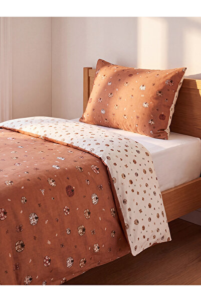 LC Waikiki Alita City Farkıyla Lcw Home Mixed Pumpkin Pattern Single Duvet Co...