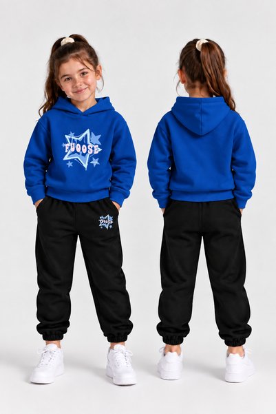 LORVEX Girls' Hooded Tracksuit Set – Printed Hoodie Sweatshirt and Sweatpants...