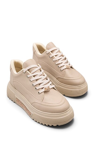 Riccon Phoebe Sola Kadın Sneaker 0012905 Bej Cilt