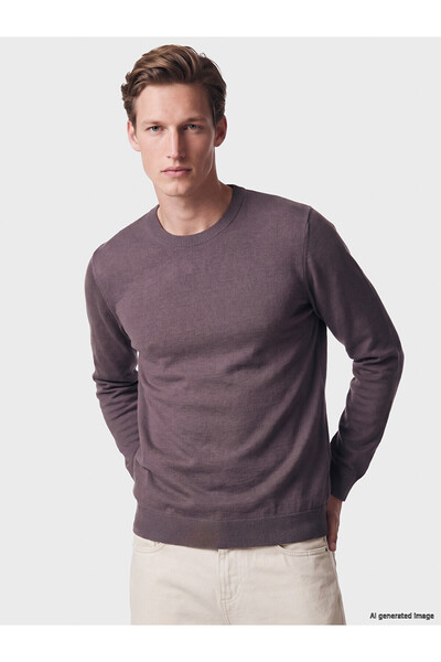 LC Waikiki Nevavm with Difference Lcwaikiki Classic Purple Knitwear Plain Ova...