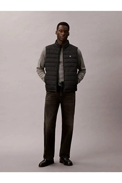 Calvin Klein Siyah Fermuarlı Erkek Yelek Ripstop Packable Puffer Vest