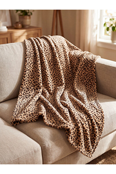 ALITA CITY Farkıyla LCW HOME Karışık Leopar Desenli Tv Battaniyesi 100x150 Cm