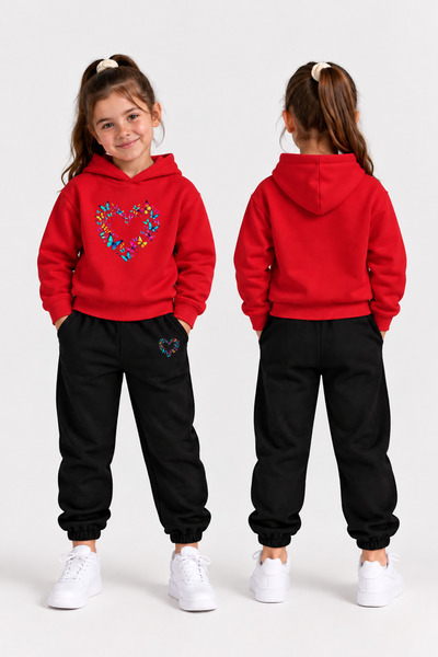 LORVEX Girls' Hooded Tracksuit Set – Printed Hoodie Sweatshirt and Sweatpants...
