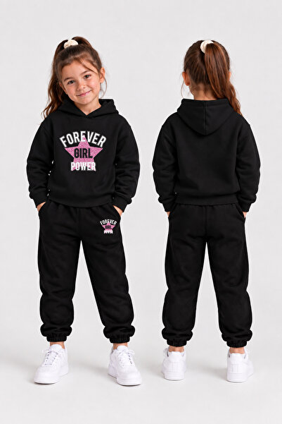 LORVEX Girls' Hooded Tracksuit Set – Printed Hoodie Sweatshirt and Sweatpants...