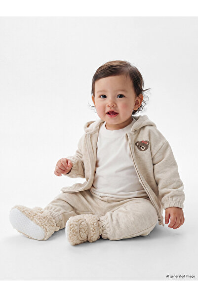LC Waikiki Two Mt Shop Quality Lcw Baby Beige Embroidered Baby Girl Tracksuit...
