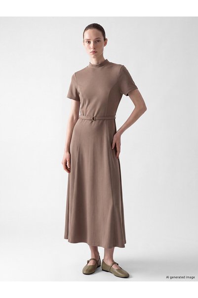 LC Waikiki فستان LCW كومفورت بيج سادة من NEVAVM
