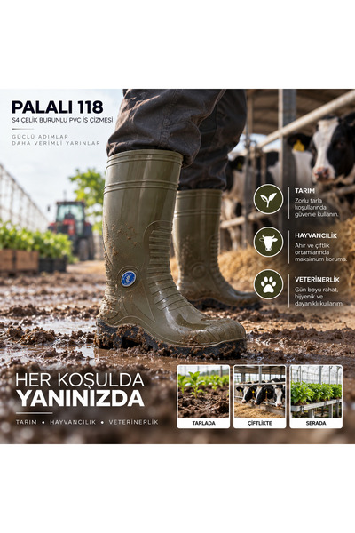 PALALI 118 S4 Çelik Burunlu PVC İş Çizmesi – Tarım Hayvancılık Sanayi İnşaat ...