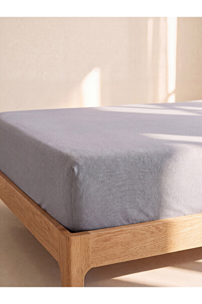 LC Waikiki Alita City Lcw Home Gray Double Cotton Fitted Sheet with Differenc...