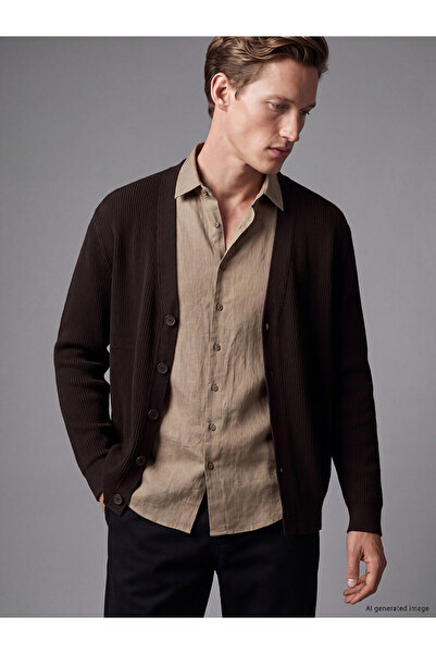 LC Waikiki Nevavm with a Difference of Opinion Southblue Brown Knitwear Plain...