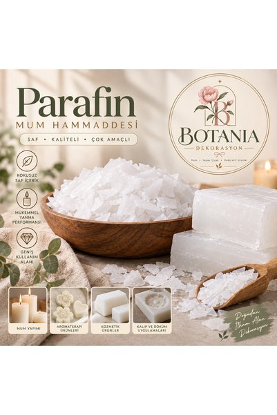 Beyaz Parafin 3 Kg – Mum Hammaddesi, Profesyonel Mum Yapımı İçin, Alman Saflığında