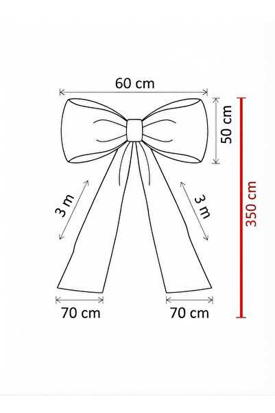 hobizer tekstil Hobizer Christmas New Year Ornament Ribbon Bow Decorative Ornament 60X300 cm