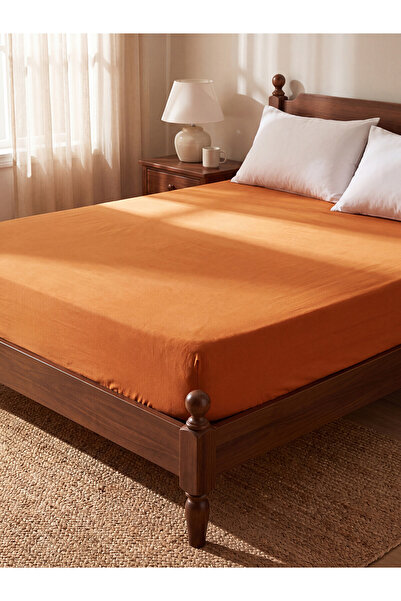 LC Waikiki Alita City Farkıyla Lcw Home Orange Double Cotton Fitted Sheet