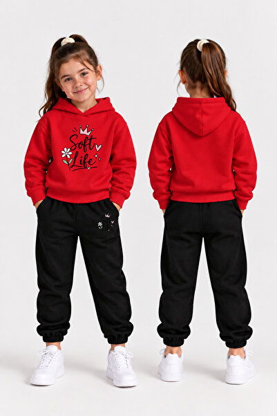 LORVEX Girls' Hooded Tracksuit Set – Printed Hoodie Sweatshirt and Sweatpants...