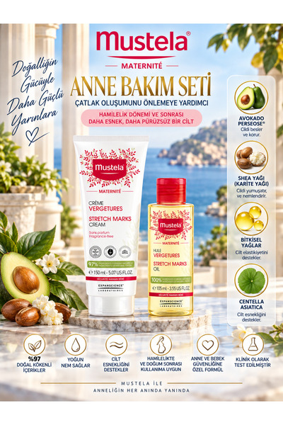 Mustela Maternité Anne Bakım Seti – Çatlak Görünümünü Azaltmaya Yardımcı Krem...
